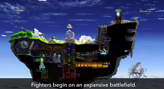 Smash Run's large stage where players collect power ups